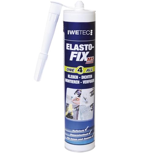 IWETEC Kleb- und Dichtstoff Elasto-Fix MS-Polymer 290ml, Montagekleber, lösungsmittelfrei, für viele Untergründe, Farbe:weiß von IWETEC