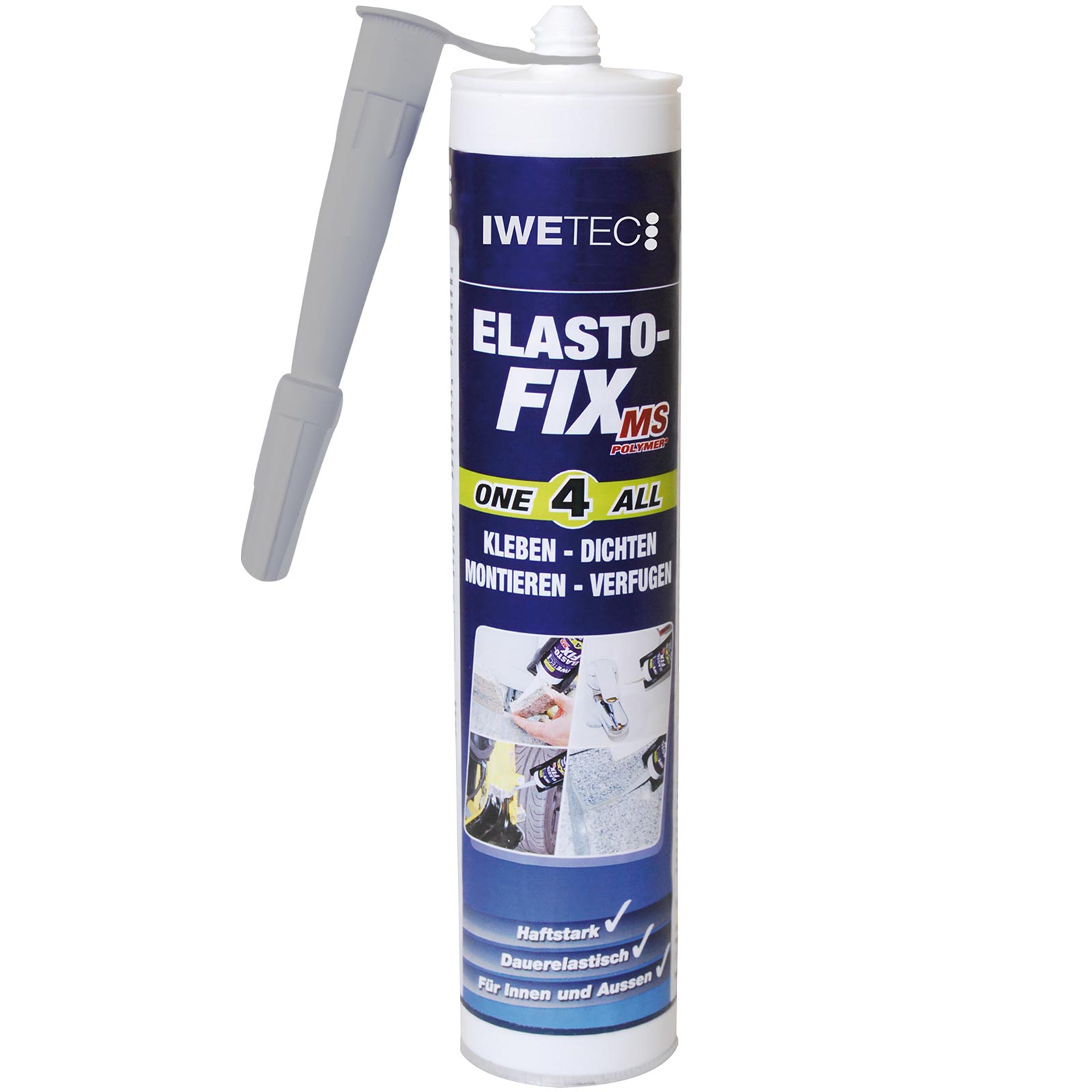 IWETEC Klebstoff Dichtstoff Elasto Fix MS Polymer Montagekleber Dichtmasse 290ml Farbe:grau von IWETEC