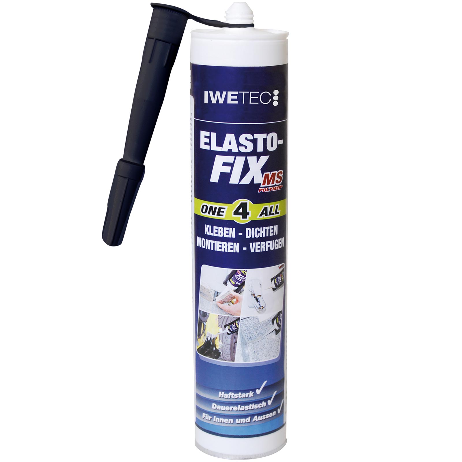 IWETEC Klebstoff Dichtstoff Elasto Fix MS Polymer Montagekleber Dichtmasse 290ml Farbe:schwarz von IWETEC