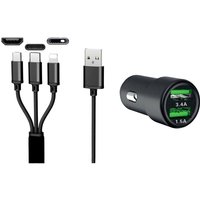 Dual usb Auto Ladegerät 3IN1 12/24V / 3,4A Belastbarkeit Strom max.=3.4 a 12/24 v - IWH von IWH