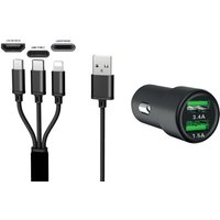 Dual USB Auto Ladegerät 3IN1 12/24V / 1,5A-3,4A von IWH