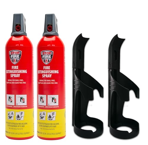 IWH Vertriebs GmbH Premium Feuerlöschspray - STOPFIRE - Feuerlöschspray – 2 x 750ml – 2 Wandhalter - Stopfire auch für Fettbrände, 32 x 9 x 7 cm IWH Vertriebs GmbH Premium Feuerlöschspray - STOPFIRE - Feuerlöschspray – 2 x 750ml – 2 Wandhalter - Stopfire auch für Fettbrände, 32 x 9 x 7 cm von IWH