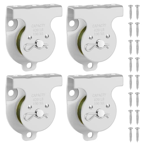 IWILCS 4 Pcs Stehblock Umlenkrolle, Single Swivel Pulley Block, Umlenkrollen mit Kugellager für Seile Stahlseil Fitness Gym Übungszubehör Tragkraft 190KG von IWILCS