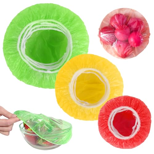 IWILCS Kunststoff Lebensmittel Abdeckung, 60 Stück Schüsseln Tassen Abdeckhauben, Wiederverwendbar Lebensmittel Abdeckung für Gemüse Frischeschutz oder für Zuhause, Hotel Duschkappe von IWILCS