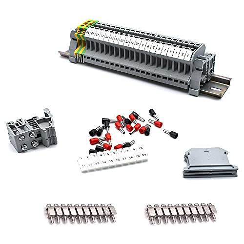 IWILCS Reihenklemmen Hutschiene, Schienenanschlussblocks Kit, Durchgangsklemme UK 2,5, Geeignet für Automatisierungsprojekte, Garage, DIY-Projekte von IWILCS