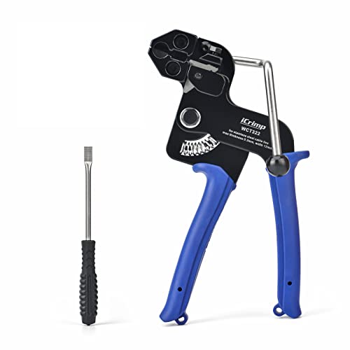 iCrimp WCT322 Einhandbedienung Edelstahl Kabelbinderpistole, Metall-Schneidewerkzeug zum Befestigen und Schneiden, Kabelbinderwerkzeug von bis zu 12 mm Breite Kabelbinder iCrimp WCT322 Einhandbedienung Edelstahl Kabelbinderpistole, Metall-Schneidewerkzeug zum Befestigen und Schneiden, Kabelbinderwerkzeug von bis zu 12 mm Breite Kabelbinder von IWISS