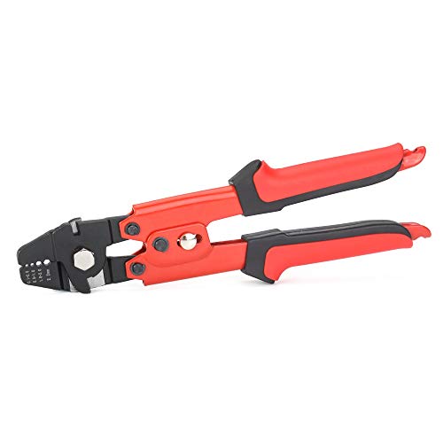 iCrimp IWS-250R Crimpzange, Presswerkzeug für Stahlseilseile, Crimpwerkzeuge für 2,2-mm-Drahtseilhülsen und Drahtseilendstopper - Rot von IWISS