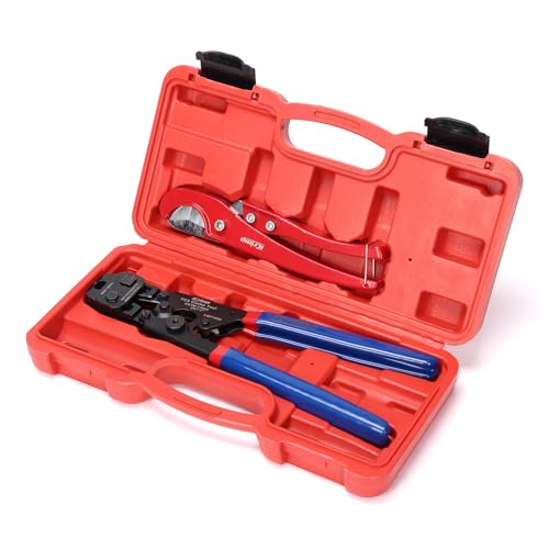 iCrimp PEX Clamp Tool Kit with PEX Tubing Cutter, Clamp Crimping Tool Suitable Up to 13mm PEX Clamp Cinch & Removal von IWISS