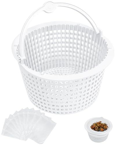IWIWE SPX1091C Pool-Skimmerkorb mit 10 Stück Pool-Skimmer-Socken, kompatibel mit Haywardd Automatik-Skimmern SP1091LX SP1091WM (1 Set) von IWIWE