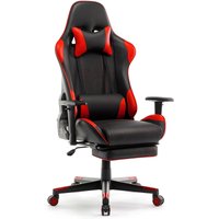 Rally Gaming Stuhl aus Leder mit Verstellbarer Armlehne - Rot von IWMH
