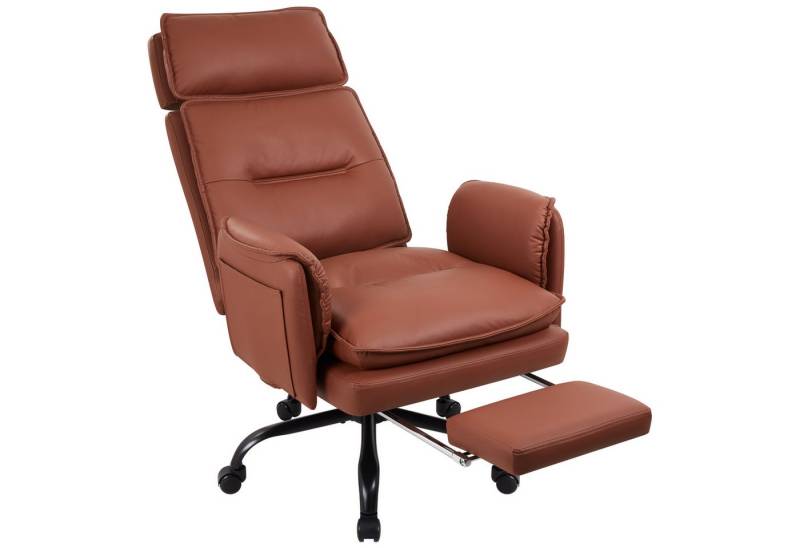 IWMH Bürostuhl Ergonomisch PU-Leder Chefsessel (Höhenverstellbar Schreibtischstuhl mit Kopfstütze und Fußstütze), Drehstuhl für Arbeitszimmmer Konferenzraum Büro Gaming von IWMH