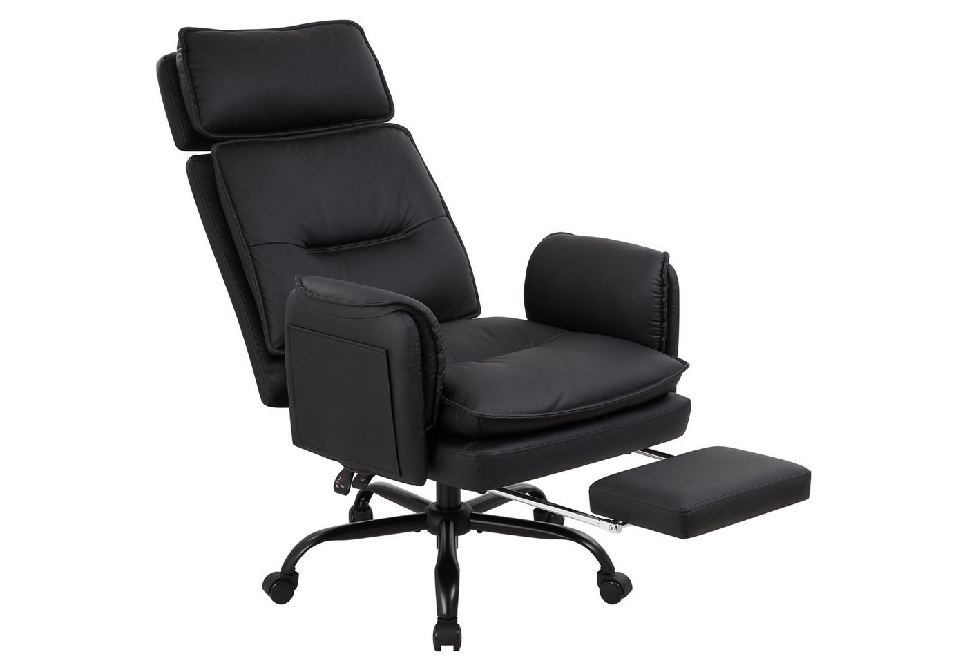 IWMH Bürostuhl Ergonomisch PU-Leder Chefsessel (Höhenverstellbar Schreibtischstuhl mit Kopfstütze und Fußstütze), Drehstuhl für Arbeitszimmmer Konferenzraum Büro Gaming von IWMH