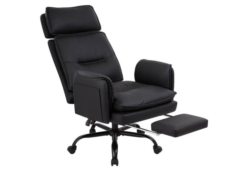 IWMH Bürostuhl Ergonomisch PU-Leder Chefsessel (Höhenverstellbar Schreibtischstuhl mit Kopfstütze und Fußstütze), Drehstuhl für Arbeitszimmmer Konferenzraum Büro Gaming von IWMH
