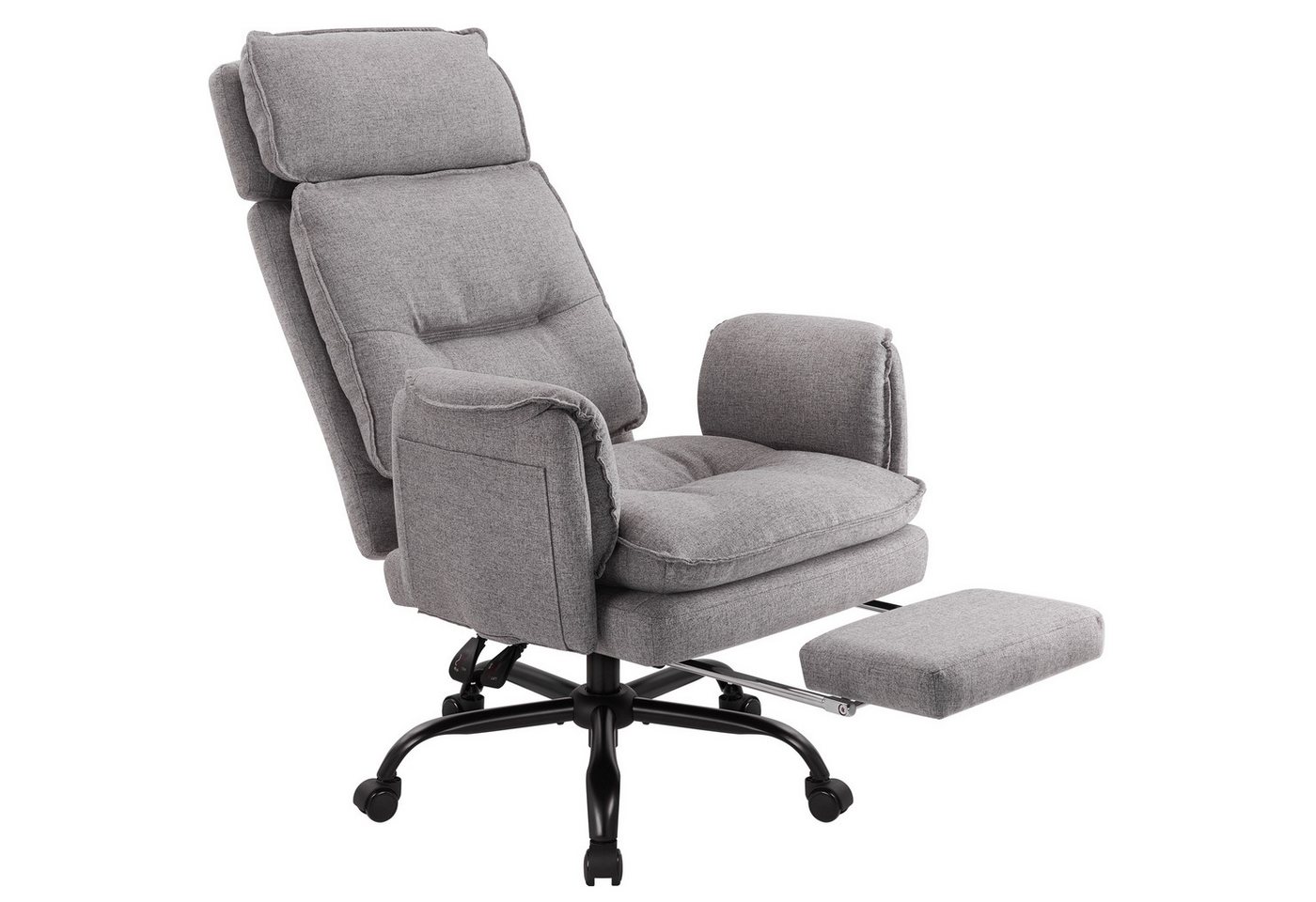 IWMH Bürostuhl Ergonomisch PU-Leder Chefsessel (Höhenverstellbar Schreibtischstuhl mit Kopfstütze und Fußstütze), Drehstuhl für Arbeitszimmmer Konferenzraum Büro Gaming von IWMH