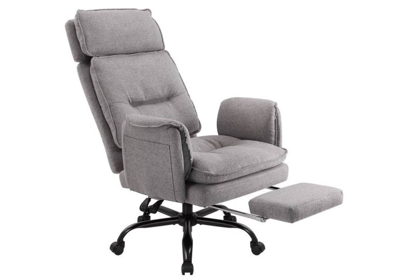 IWMH Bürostuhl Ergonomisch PU-Leder Chefsessel (Höhenverstellbar Schreibtischstuhl mit Kopfstütze und Fußstütze), Drehstuhl für Arbeitszimmmer Konferenzraum Büro Gaming von IWMH