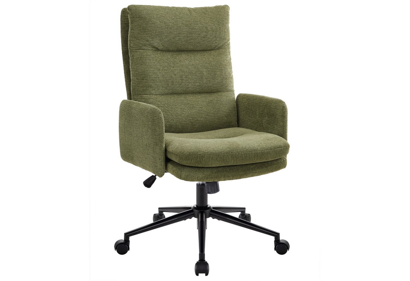 IWMH Bürostuhl Ergonomisch Schreibtischstuhl, Höhenverstellbar Drehstuhl mit Rollen, Lesesessel aus Chenille, Schminktisch Stuhl mit Höher Rückenlehen von IWMH