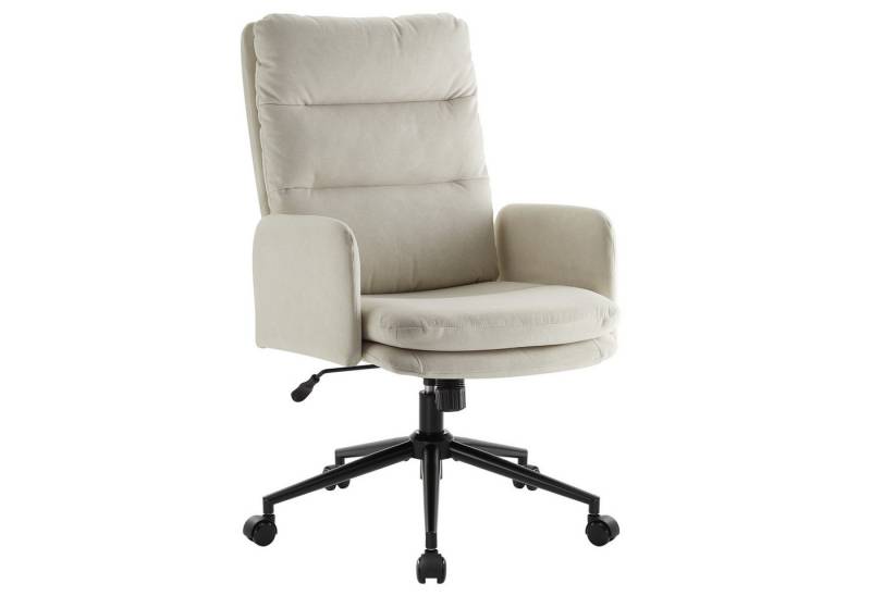 IWMH Bürostuhl Ergonomisch Schreibtischstuhl, Höhenverstellbar Drehstuhl mit Rollen, Lesesessel aus Stoff, Schminktisch Stuhl mit Höher Rückenlehne von IWMH