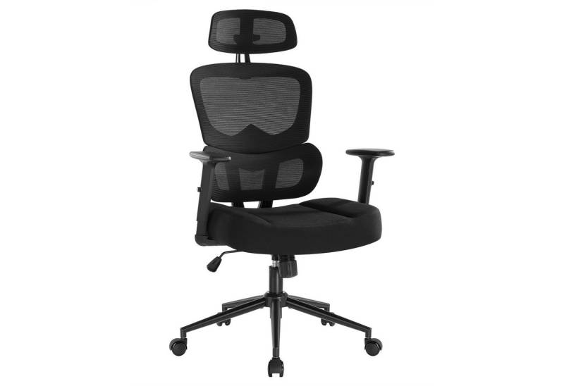 IWMH Bürostuhl Ergonomischer Schreibtischstuhl aus Mesh, Drehstuhl mit Verstellbarer Kopfstütze, Armlehnen, Lendenwirbelstütze von IWMH