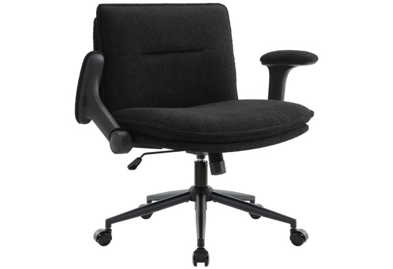IWMH Bürostuhl Schreibtischstuhl mit klappbare Armlehnen, (Höhenverstellbar Drehstuhl mit Rollen), Stoff Stuhl für Büro Schlafzimmer Wohnzimmer Schminktisch von IWMH
