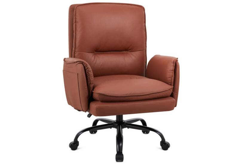 IWMH Chefsessel Ergonimischer Bürostuhl mit Armlehnen (Höhenverstellbarer Einzelsofa mit Rollen), Schreibtischstuhl für Büro Wohnzimmer Schlafzimmer Gaming von IWMH