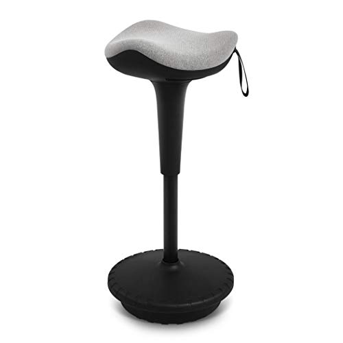 IWMH Ergonomischer Arbeitshocker, Hochverstellbare Stehhilfe, Atmungsaktiver Sitz-Steh-Hocker 360° Drehbar, Ergonomische Stehhocker Büro, Grau (Grau) von IWMH