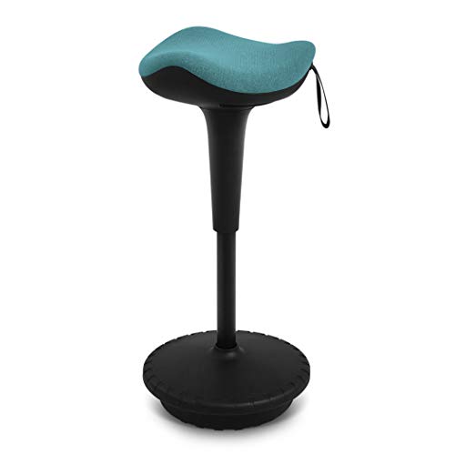 IWMH Ergonomischer Arbeitshocker, Hochverstellbare Stehhilfe, Atmungsaktiver Sitz-Steh-Hocker 360° Drehbar, Ergonomische Stehhocker Büro (Blau) von IWMH