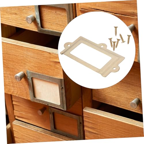 IWOWHERO 10 Stück 10 teiliges goldfarbenes Metallschilder Etikettenrahmen aus Eisen für Medikamentenschrank Schubladenbeschriftung Retro Stil Langlebige Namensschilder für IWOWHERO 10 Stück 10 teiliges goldfarbenes Metallschilder Etikettenrahmen aus Eisen für Medikamentenschrank Schubladenbeschriftung Retro Stil Langlebige Namensschilder für von IWOWHERO