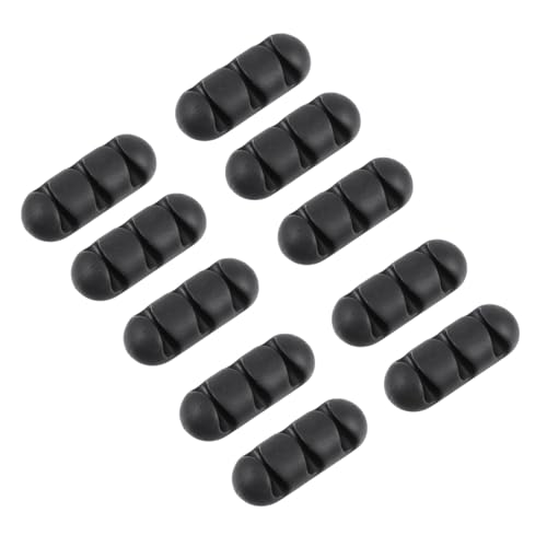 IWOWHERO 10 Stück Teiliges Kabelmanagement Fach Tpr Kabelclips Selbstklebender Kabelhalter für Schreibtisch Flexibler Organizer zur Ordentlichen Kabelführung von USB Audio Netzkabeln von IWOWHERO