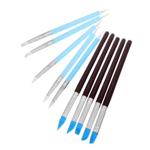 IWOWHERO 10 Teiliges Töpferwerkzeug Modellierwerkzeug Für Polymer Ton Keramik Modellierwerkzeug Modellierwerkzeug Für Modelliermasse Skulpturwerkzeug Silikon Ton Modellierwerkzeug von IWOWHERO