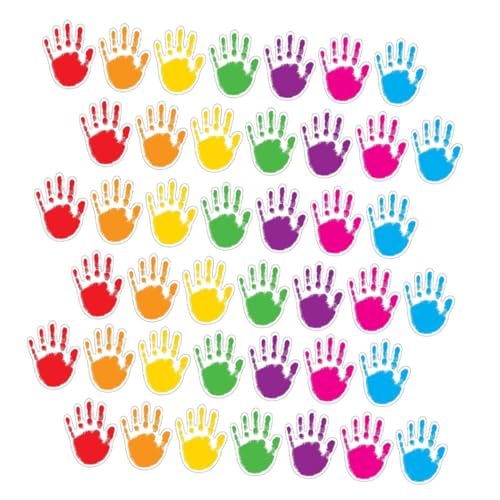 IWOWHERO 100 Stück Handabdruck Papier Ausschnitte mit Beschreibbarer Oberfläche Kreative Bunte Handformen für Klassenzimmer Tafel Dekoration Vielseitig für Bulletin Board und DIY von IWOWHERO