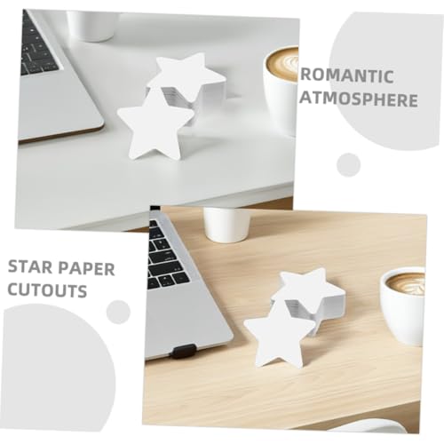 IWOWHERO 100stücke Weiße Sternförmige Papierausschnitte Für Pinnwände Mini-sterne Für Schul-diy-bastelprojekte Klassenzimmer Und Bürodekorationen Langlebiges Papiermaterial von IWOWHERO