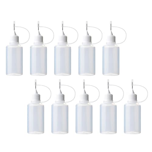 IWOWHERO 10Stücke Nachfüllbare Kleberflasche Mit Transparente Plastikkleberflasche Für Präzisionsanwendungen Bastelprojekte Und DIY Leimapplikator Für Flüssigkleber von IWOWHERO