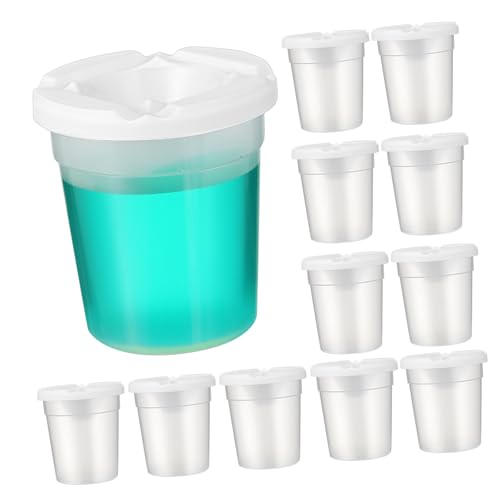 IWOWHERO 12 Stück Teiliges Auslaufsicherer Transparenter Farbbecher mit Deckeln Kindersichere Malbecher für Wasserfarben Acryl und Temperafarben für Schule Kunstunterricht und Malen IWOWHERO 12 Stück Teiliges Auslaufsicherer Transparenter Farbbecher mit Deckeln Kindersichere Malbecher für Wasserfarben Acryl und Temperafarben für Schule Kunstunterricht und Malen von IWOWHERO