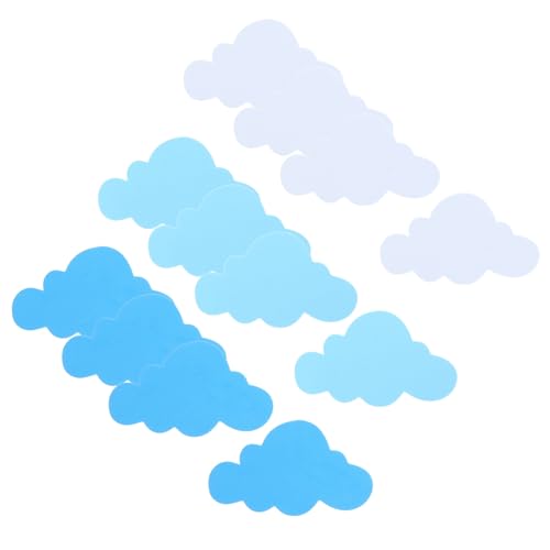 IWOWHERO 120 Stück Teiliges Eva Wandtattoo Wolkenform Hellblau Weiß Selbstklebende Wanddekoration für Babyzimmer Kinderzimmer Wiederverwendbar Schadstofffrei Einfache Anbringung ohne von IWOWHERO