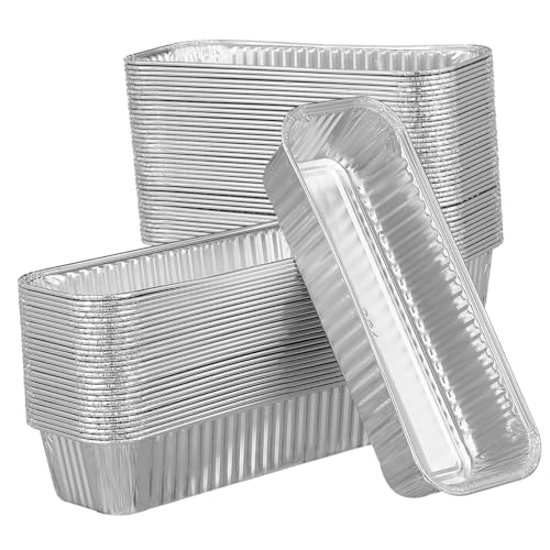 IWOWHERO 125 Stück Teiliges Aluminium folienblech Rechteckige Einweg aluschalen Hitzebeständig Stabil und Robust für Grillen Backofen Kochen Buffet Catering und Familienfeiern von IWOWHERO