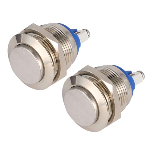 IWOWHERO 2 Stück Edelstahl Druckknopf Schalter Momentaner Metall Taster für Elektrische Steuerungen und Haushaltsgeräte IWOWHERO 2 Stück Edelstahl Druckknopf Schalter Momentaner Metall Taster für Elektrische Steuerungen und Haushaltsgeräte von IWOWHERO