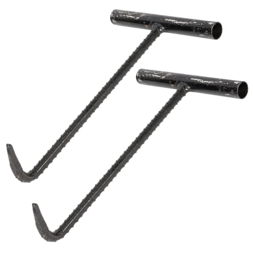 IWOWHERO 2 Stück Edelstahl Schachtdeckelheber Haken Rostfrei Stabiler Griff Verschleißfest Praktische Hebehilfe für Schwere Kanaldeckel und Gullideckel Zuverlässiges Manhole Lifter von IWOWHERO