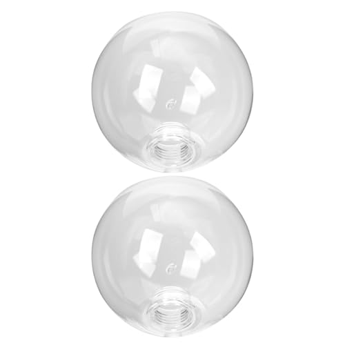 IWOWHERO 2 Stück Glas Lampenschirm Ersatz Transparent Schraubsockel Kugel Ømm Deckenlampe Pendelleuchte Lampenabdeckung für Tischlampe Wohnzimmer Schlafzimmer von IWOWHERO