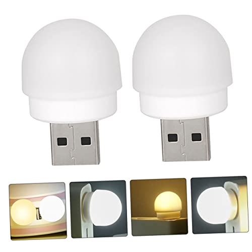IWOWHERO 2 Stück LED Nachttischlampen USB Aufladbare Mini Notlichter für Schlafzimmer Tragbare Weiße Lichtquellen für Camping und Notfälle von IWOWHERO