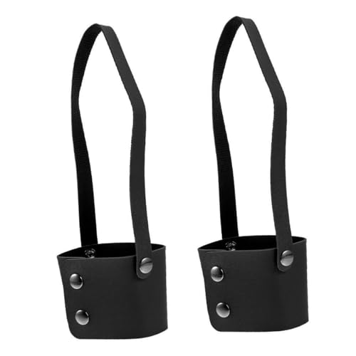 IWOWHERO 2 Stück Leichter Isolierender Bechersleeve aus Kunstleder mit Tragegriff Tragbarer Getränketräger für Heiße Getränke Unterwegs Stilvoller Tumbler Carrier für Reisen und Alltag in von IWOWHERO