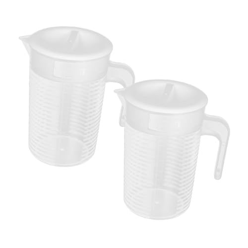 IWOWHERO 2 Stück Saftbehälter für Kühlschrank Transparente Getränkekanne für Milch für Familienfeiern und Outdoor Events von IWOWHERO