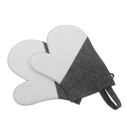 IWOWHERO 2 Stück Sauna Handschuhe aus Filz Atmungsaktiv Isolierend Hitzebeständig für Sauna Dampfbad Spa Komfortabler Schutz für Hände bei Wellnessanwendungen von IWOWHERO