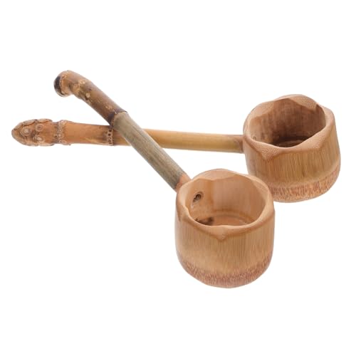 IWOWHERO 2 Stück Schöpflöffel mit Langem Ergonomischem Griff Langlebig und Vielseitig für Küche Garten Bad Einfach zu Reinigen als Wasserschöpfer und Fruchtscheider von IWOWHERO