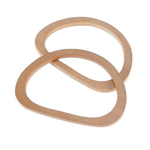 IWOWHERO Ersatzgriffe Für Handtaschen 2 Stück Ovale Griffe Aus Holz Taschengurt Für Handtaschen Schnalle Für Handtasche von IWOWHERO