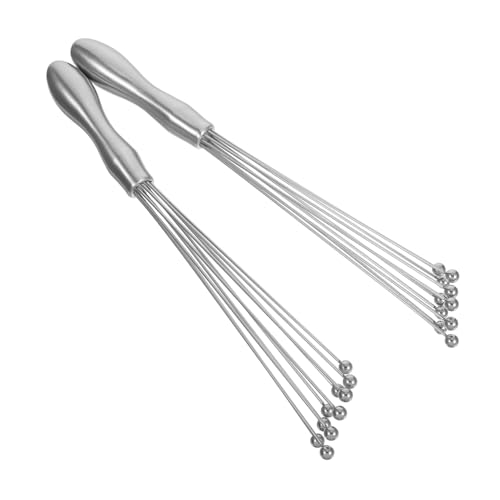 IWOWHERO 2 Stück Teiliges Edelstahl Schneebesen Manuell Robuster Handmixer für Rühren Schlagen Mischen von Eiern Saucen Sahne Komfortabler Griff Langlebig Einfach zu Reinigen von IWOWHERO