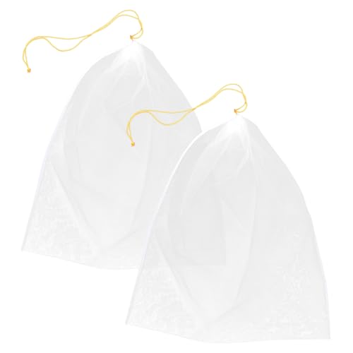IWOWHERO 2 Stück Teiliges Nylon filternetzbeutel mit Kordelzug Langlebige Honig Weinsiebbeutel für Imkerei und Mehrzweckfiltration Wiederverwendbar Feinmaschiges Filtersäckchen für Saft von IWOWHERO