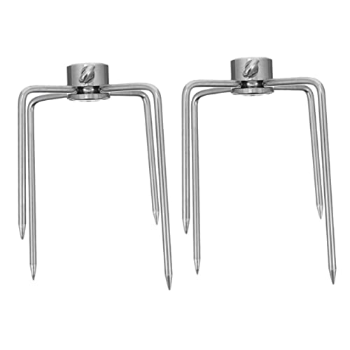 IWOWHERO 2 Stück Teiliges Rotisserie Fleischgabel mit Verstellbarer Feststellschraube Rostfrei für Drehspieß Gasgrill Grillzubehör für Einfache Befestigung und Mühelose Handhabung von IWOWHERO