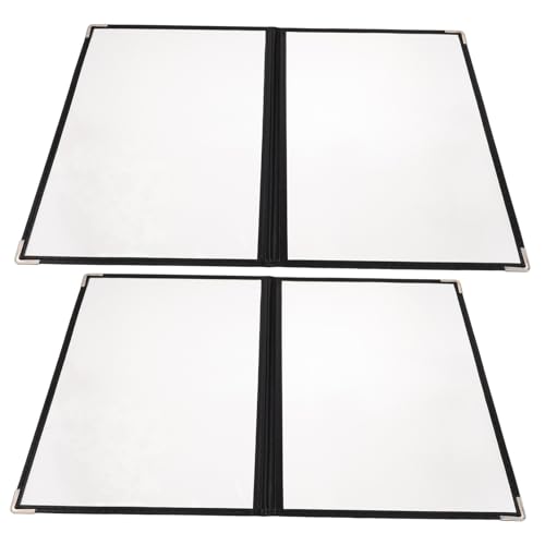 IWOWHERO 2 Stück Transparente PVC Menüordner Robuste Loseblättrige Binder Abdeckungen Portable Restaurant Menühalter mit Hoher Durchsichtigkeit und Großer Kapazität Leicht zu Reinigen von IWOWHERO