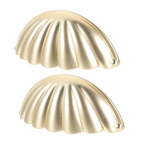 IWOWHERO 2 Stück Vintage Schrankgriffe aus Muschelform Ergonomisch Komfortabel Möbelgriff für Küchenschränke Schubladenkleiderschränke DIY Zubehör von IWOWHERO