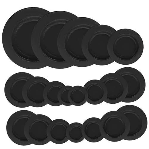 IWOWHERO 20 Stück Schwarze Runde Gummistopfen Sparschwein Stopfen Verschluss Ø Spardosen Verschiedene Langlebig Sicher und Einfach zu Reinigen von IWOWHERO